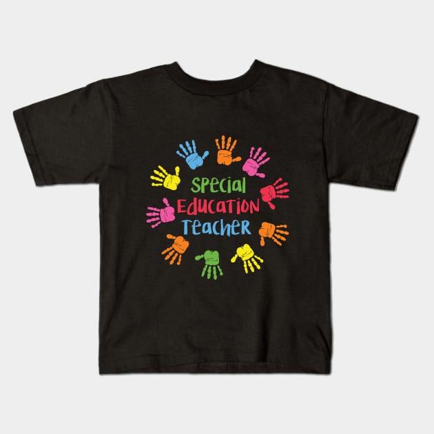 Handprints Special Education Teacher T-Shirt Kids T-Shirt by TeeLovely